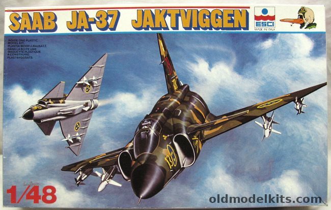 ESCI 1/48 Saab JA-37 Viggen (Jaktviggen), 4059 plastic model kit